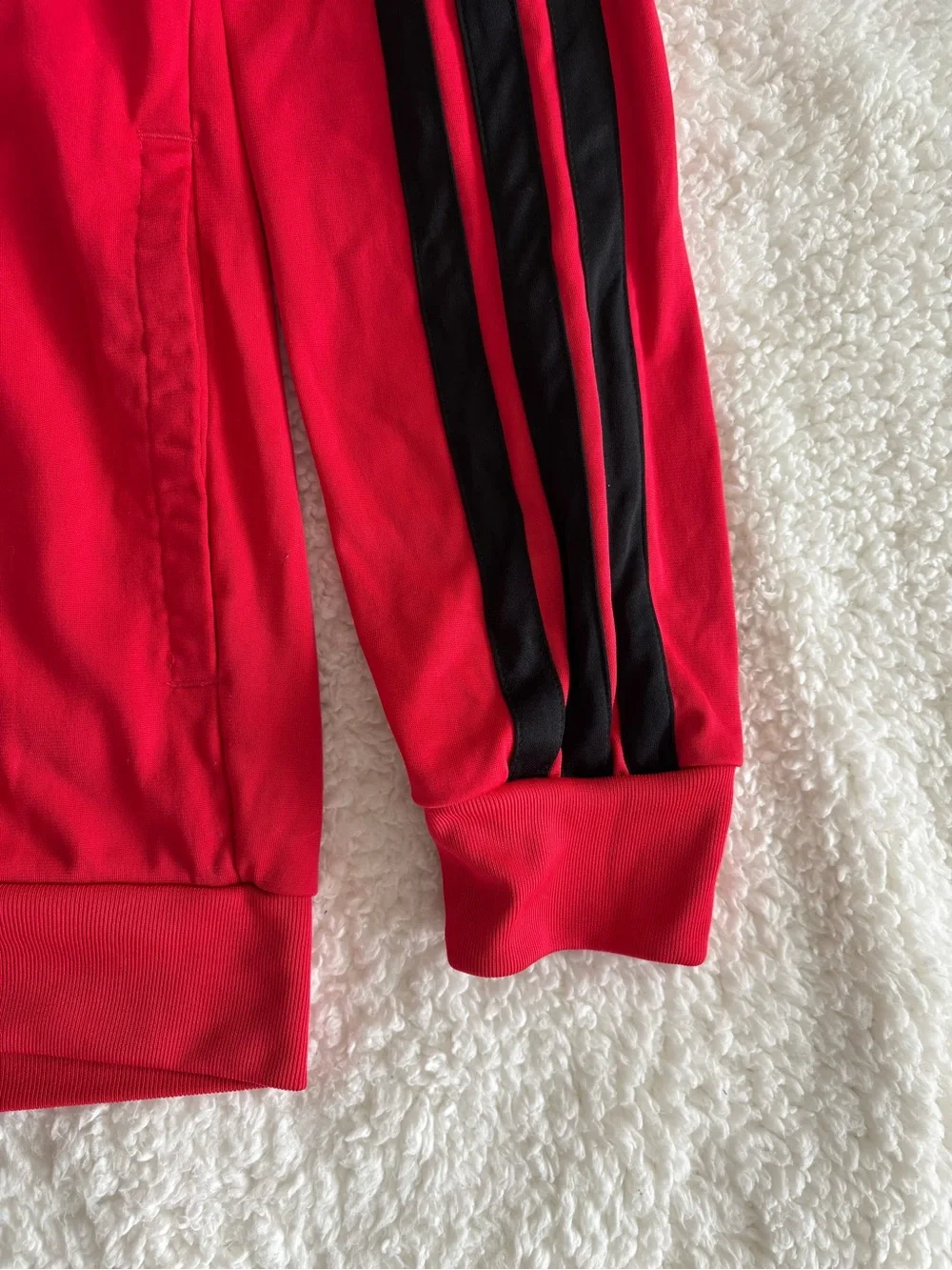 adidas Men’s M Red Track Jacket 3-Stripes Full Zip Athletic Sportswear